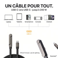 Eavenest® SideCharge™ · Câble 240 W avec support intégré